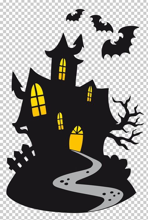 Scary Castle, Wednesday Theme, Haunted House Clipart, Haunted House Drawing, Castle Clipart, Ghost Silhouette, Halloween Houses, Castle Drawing, House Silhouette