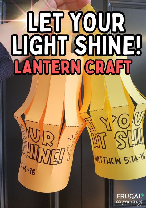 Printable "Let Your Light Shine" Paper Lantern Craft | Bible Craft from Matthew 5:14-16 | Digital Download Sunday School ActivityCreate a meaningful and fun craft with our printable "Let Your Light Shine" Paper Lantern! Based on Matthew 5:14-16, this Bible craft teaches children the importance of being a light in the world. The lantern features the words "Let your light shine" and a reference to Matthew 5:14-16, with charming stars and light bulbs that remind kids to shine brightly for Jesus. Pe Bible Crafts For Kids Easy, Easy Sunday School Crafts, Paper Lantern Craft, Christian Games, Sunday School Printables, Tea Light Crafts, Light The World, The Sermon On The Mount, Sunday School Decorations