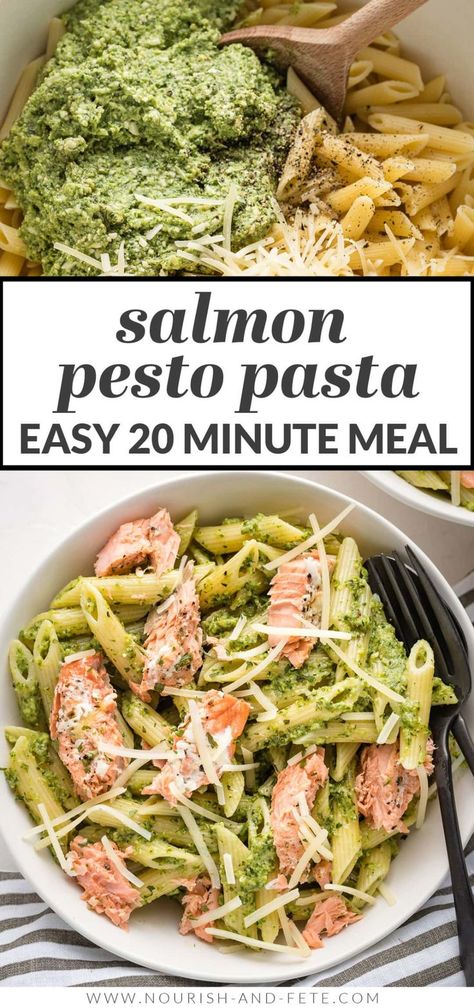 Yummy Pasta Recipes Healthy, How To Eat Pescatarian, Easy Healthy Meals Salmon, Simple Delicious Healthy Dinner Recipes, Healthy Dinner Recipes For Two Fish, Salmon With Pasta Recipes Healthy, Pesto Salmon Pasta Recipes, Healthy Dinner Recipes Pesto, Pesto In Recipes