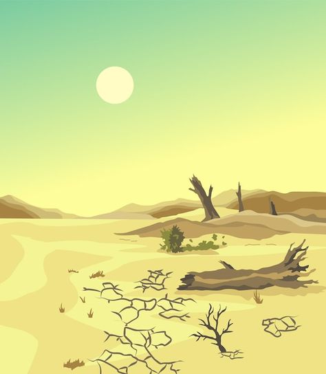 Desertification Drawing, Soil Erosion Poster, Environmental Problems, Soil Erosion, Environmental Problem, Money Life Hacks, Premium Vector, Graphic Resources, Soil