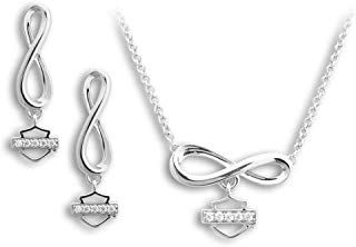 Harley-Davidson Women's Bling Infinity Necklace & Earrings Gift Set HDS0009-18 - $154.95 - 4.0 out of 5 stars - Jewelry Princess Cut Solitaire Ring, Ankh Necklace, History Professor, Front Back Earrings, Fringe Shawl, Womens Jewelry, Infinity Necklace, Emerald Pendant, Harley Davidson Women