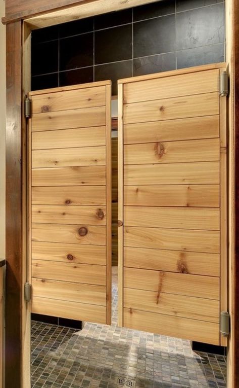 Saloon Doors Bathroom, Swinging Doors Kitchen, Door Ideas For Small Spaces, Bathroom Door Ideas, Saloon Doors, Doors Kitchen, Laundry Room Doors, Cafe Door, Door Bathroom