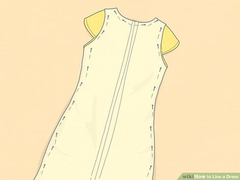 3 Ways to Line a Dress - wikiHow How To Add Lining To A Dress, How To Line A Dress, Sewing Sleeves, Dress Lining, Skirt Tutorial, Upcycle Sewing, 2025 Fashion, Spring 2025, Dress Tutorials