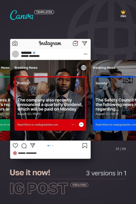 ✍️ Doing content marketing? Do you run a social media newspaper, magazine or blog? To save time and increase your posting frequency, you just need to use ready-made templates! 👌 CANVA PRO's easy-to-edit Instagram templates will handle your needs. Change colors, images and texts and get a professional looking post or story in minutes! These templates are available in 3 doctypes: • Instagram post & story • Facebook post. #canva #canvatemplate #canvadesign #instagrampost Newspaper Instagram Story, News Template Design Social Media, Instagram News Post Design, Q&a Social Media Post, News Design Graphics, Social Media News Post Design, News Social Media Post, News Social Media Design, About Us Instagram Post