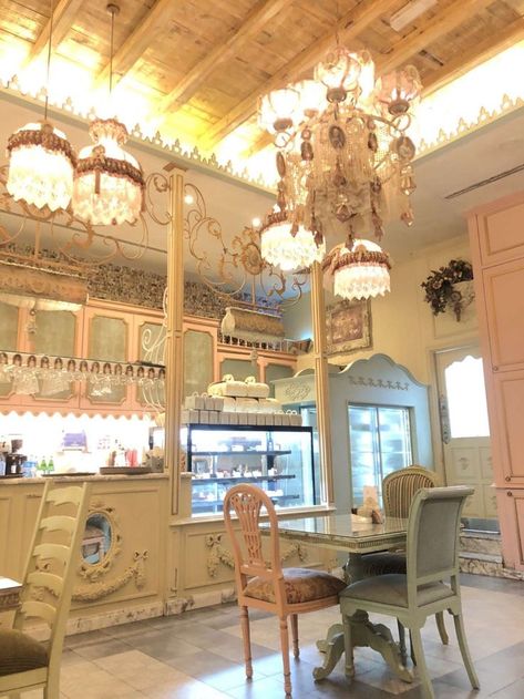 Royal Cafe Aesthetic, Victorian Bakery Aesthetic, Maid Cafe Aesthetic, Victorian Cafe, Cottagecore Cafe, Fancy Cafe, Shabby Chic Cafe, Pastel Cafe, Kawaii Cafe