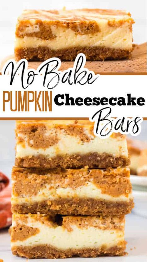 Pecan Pie Cheesecake Bars, Pumpkin Cheesecake Bars, Pumpkin Cheesecake Recipes, Fall Baking Recipes, Cheesecake Bar Recipes, Pumpkin Recipes Dessert, Spooky Treats, Fall Dessert Recipes, Thanksgiving Desserts