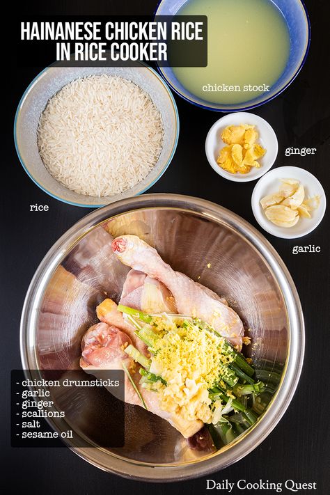 Rice In Rice Cooker, Rice In A Rice Cooker, Recipe To Cook, Hainanese Chicken Rice, Old Fat, Chicken Rice Recipes, Hainanese Chicken, Food Combinations, Rice Cooker Recipes