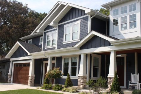 Hardie Board Siding Deep Ocean, Deep Ocean Hardie Siding, James Hardie Deep Ocean Siding, Midnight Surf Vinyl Siding, James Hardie Deep Ocean, Dark Blue Siding, Shaker Siding, Hardie Board Siding, Exterior Siding Colors