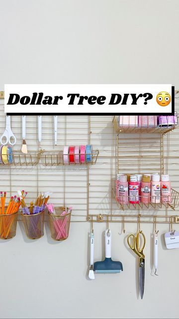 Diy Craft Organizer, Craft Wall Organizer, Craft Storage Ideas For Small Spaces, Wall Organizer Diy, Wall Storage Diy, Dollar Tree Diy Organization, Dollar Tree Storage, Craft Organization Diy, Dollar Tree Organization