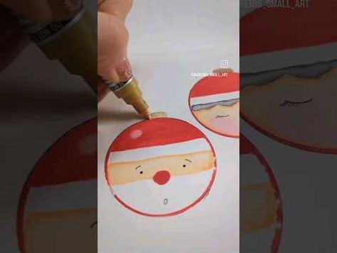 Christmas Ar, Santa Watercolor, Watercolor Painting Tutorial, Watercolor Santa, Watercolour Card, Cute Santa, Santa Face, Easy Watercolor, Watercolor Cards