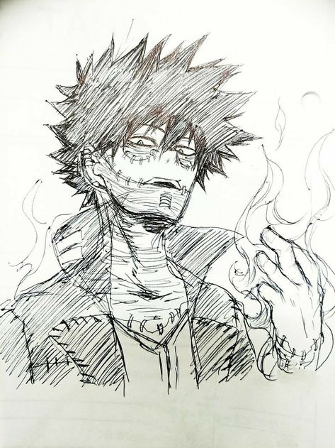 Dabi Sketch, Dark Academia Sketches, Dabi Drawing, Dabi My Hero Academia, Touya Todoroki, Anime Drawing Sketches, Tumblr Drawings, Pen Sketch, Realism Tattoo