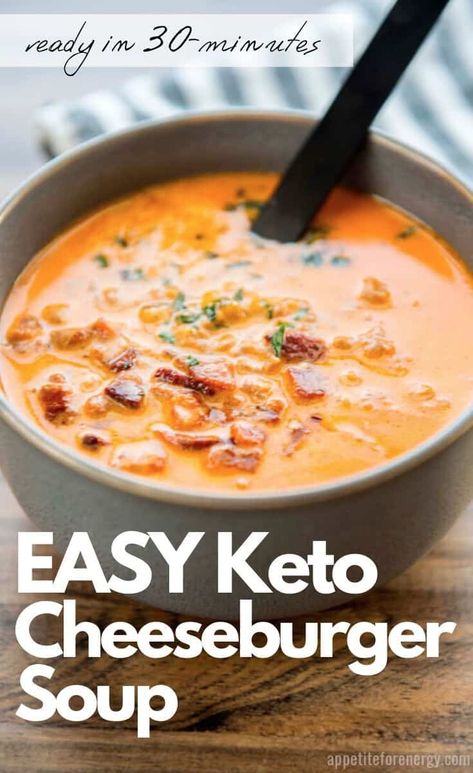 Cheeseburger Soup Keto, Easy Cheeseburger Soup, Keto Cheeseburger Soup, Keto Cheeseburger, Soup Keto, Low Carb Soup Recipes, Breakfast Low Carb, Cheeseburger Soup, Cheese Burger