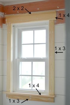 farmhouse window trim ideas - Yahoo Image Search Results Craftsman Style Windows, Farmhouse Window Trim, Craftsman Window, Craftsman Window Trim, Diy Window Trim, Farmhouse Trim, Interior Window Trim, Salt Wash, Window Molding