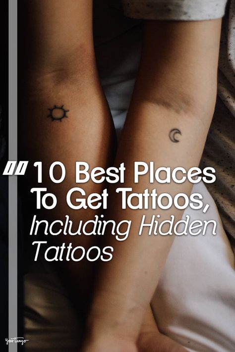 Some of the coolest tattoo locations are obvious, but if you're looking for places to get tattoos where people won't see your ink, there are plenty of options. Hidden tattoos are discreet and still give you the freedom to choose what you want.#hidden #tattoos #smalltat #bodyart Best Body Part For Tattoo, Where To Get Tiny Tattoos, Places For A Tattoo For Women, Secret Spots For Tattoos, Tattoos Locations For Women, Hidden Tattoo Placement Men, Best Place To Get A Tattoo, Best Place To Get Tattoo For Women, Best Places For Hidden Tattoos For Women