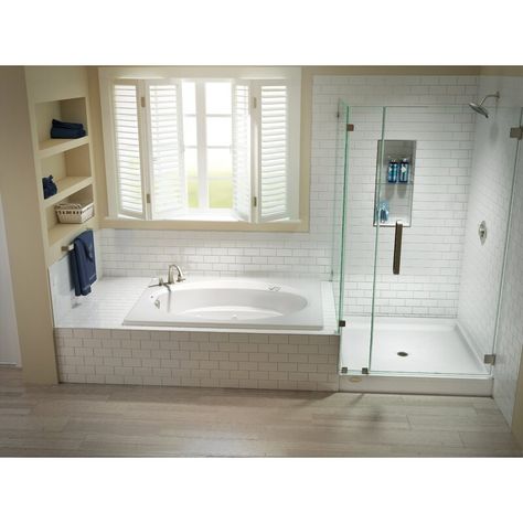 Ideas Baños, Drop In Bathtub, Steam Showers Bathroom, Bathroom Remodel Shower, Whirlpool Bathtub, Bathroom Layout, Shower Remodel, Bathroom Renos, Bath Tub