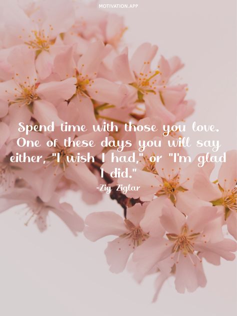 Spend Time With Those You Love, Motivation App, Zig Ziglar, Day Wishes, I Wish I Had, Good Thoughts, Happy Quotes, Vision Board, Encouragement