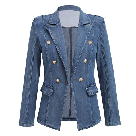 PRICES MAY VARY. ✿✿[PACKAGE INCLUDES] 1PC Denim Blazer ✿✿[DENIM BLAZER] Stay on-trend for the new season and beyond in this denim single breasted blazer. Brought to you in a jean distressed material with a single breasted design, what more could you ask for? No matter what your plans, you will be reaching for this denim blazer again and again. Layer over your outfit of the day for a seriously chic finishing touch to any look. ✿✿[WORK JEAN JACKET] You’ll feel your confidence levels rise whenever Blazer Suit For Women, Denim Blazer Outfit, Winter Jeans Jacket, Work Jeans, Suit For Women, Winter Jeans, Business Work, Classy Work Outfits, Denim Blazer