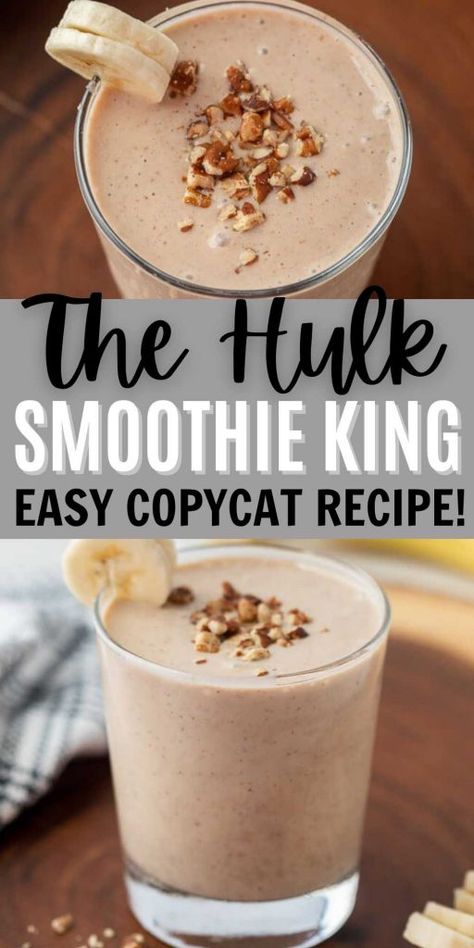 If you love Smoothie King The Hulk Recipe then you are going to love to make it at home. Save money and make this easy vanilla hulk smoothie at home. #eatingonadime #smoothierecipes #copycatrecipes #smoothieking Healthy Smoothie King Smoothies, Smoothie King Gladiator Recipe, Chocolate Hulk Smoothie King Recipe, Peanut Power Plus Smoothie King Recipe, Pulp Smoothie Recipes Copycat, The Hulk Smoothie King Recipe, Smoothie King Recipes Copycat Hulk, Hulk Smoothie King Recipe, Smoothie King Recipes Copycat