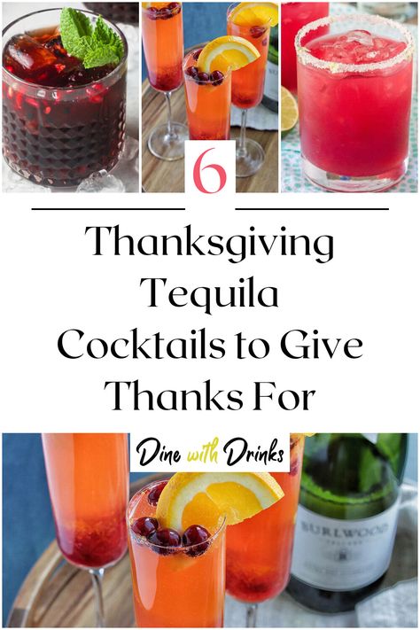 Collage of 4 thanksgiving tequila cocktails. Fall Mixed Drinks, Tequila Cocktail Recipes, Thanksgiving Recipes Drinks, Tequila Mixed Drinks, Thanksgiving Punch, Thanksgiving Cocktail Recipes, Easy Mixed Drinks, Pear Cocktails, Tequila Recipe