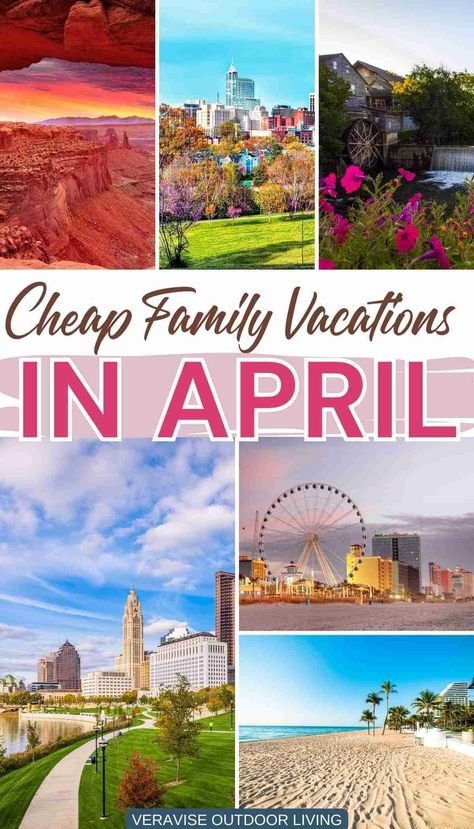 You don't have to spend much to enjoy a spring break vacation with the whole family. Check out this list of cheap family vacations in April that you and your pocket will surely love! Budget Beach Vacation, Family Vacation On A Budget, Spring Break Destinations Families, April Vacation, Family Vacations Usa, Cheap Family Vacations, Family Spring Break, Best Family Vacation Destinations, Myrtle Beach Resorts