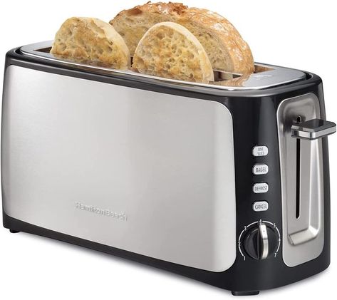 Bagel & Defrost Settings, Auto-Shutoff, Stainless Steel (24820) Freeze Pancakes, Bread Toaster, Frozen Waffles, Hamilton Beach, English Muffin, Coffee Machines, Artisan Bread, Slice Of Bread, Gluten Free Bread