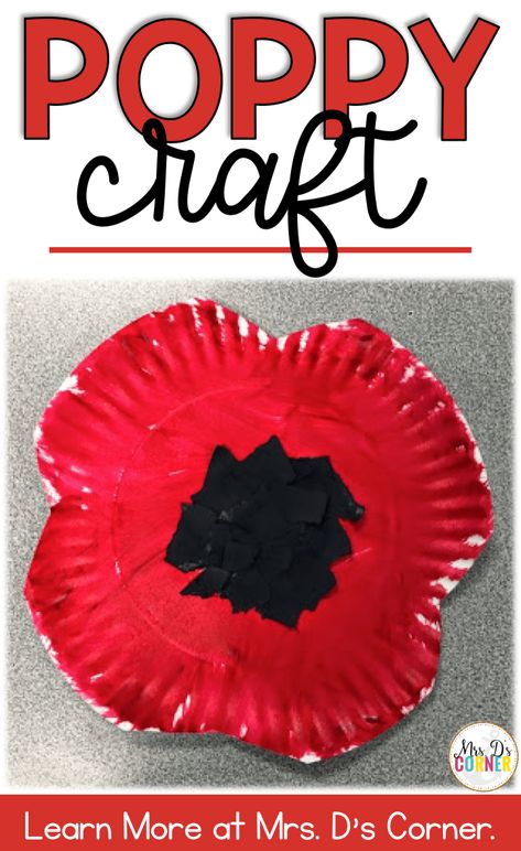 Paper Plate Poppy Craft, Memorial Day Poppy, Memorial Day Crafts For Kids, Memorial Day Poppies, Poppy Craft For Kids, Memorial Day Crafts, Remembrance Day Activities, Memorial Day Activities, Remembrance Day Art