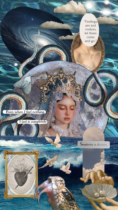 Pisces Moon #sensitivity #water #feelings #blue #oceans #divinefeminine Pisces Moon Aesthetic, Pisces Moon, Moon Aesthetic, Big Three, Feminine Energy, Divine Feminine, Astrology, Iphone Wallpaper, Moon