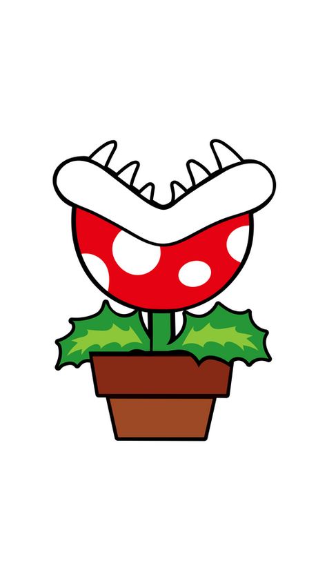 Sticker Super Mario Piranha Plant. Mario Plant Tattoo, Cute Mario Drawing, Simple Mario Drawing, Mario Plant Drawing, Super Mario Plant, Mario House, Piranha Plant Mario, Mario Plant, Super Mario Piranha Plant