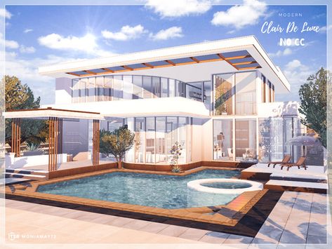 The Sims Resource - Clair De Lune Modern No CC Sims 4 Cc Vacation House, Sims 4 Modern House Cc Download, Modern House Design Sims 4, Sims 4 Cc Home Build, Sims 4 Custom Content House, Sims 4 House Download No Cc, The Sims 4 Cc House Download, Sims 4 Cc Lots Family Home, Sims 4 Custom Lots