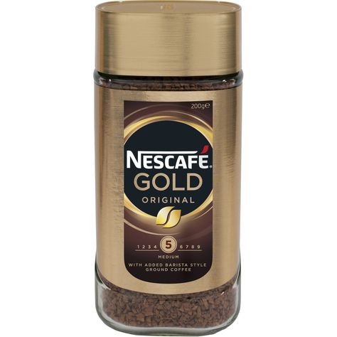 This coffee is just right, not too mild, not too strong. Nescafe Gold Original is premium soluble coffee, with added quality roast and ground coffee to give you a barista inspired coffee at home. Nescafe Gold, Robusta Coffee, Decaffeinated Coffee, Coffee Snacks, Barista Fashion, Arabica Coffee Beans, Coffee Tree, Coffee Jars, Natural Coffee