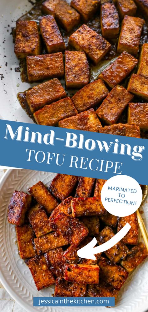 When you bite into this tofu recipe, you are sure to love how delicious it is. It's marinated beautifully too. Firm Tofu Marinade, Marinaded Tofu Recipes, Cooking Tofu In Air Fryer, Smoked Tofu Marinade, Marinated Air Fryer Tofu, Airfryer Tofu Recipes, Crispy Tofu Marinade, Asian Marinade For Tofu, Crispy Marinated Tofu