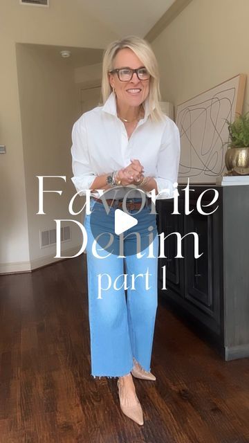 Cindy Swanson | Style over 40 | Senior Photographer on Instagram: "Favorite denim part 1

Good denim is such a great investment to your wardrobe! Sharing some of my favorites. Stay tuned for part 2!!

I tried to share whether they have stretch or not, fit tts or not, and other, hopefully helpful, details. 

Comment and let me know if this is helpful and you’re ready to see part ✌️! 

Also, save for inspiration when hunting for new styles of denim 

Ways to shop:
🔗in my stories for 24 hours 
🔗in my IG highlight (circles) labeled MARCH LINKS- tap through until see this reel 
🔗link to my LTK shop in my Instagram bio

Sharing style and fashion with women over 40, denim haul, favorite denim, midlife style and fashion blogger, outfit ideas, wide leg jeans #dallasinfluencer #ltk" Trendy Wide Leg Jeans Outfit, How To Style Wide Leg Cropped Jeans, How To Style Cropped Jeans, Mother Jeans Outfits, Wide Cropped Jeans Outfit, Denim Pants Outfit Women, What To Wear With Wide Leg Jeans, Cute Denim Outfits, Denim Blouse Outfits