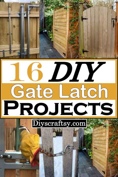 Diy Gate Lock Ideas, Diy Latches Locks, Locking Mechanism Design Ideas, Diy Gate Latch, Diy Door Latch Ideas, Wooden Gate Plans, Gate Latch Ideas, Driveway Gate Diy, Diy Gate