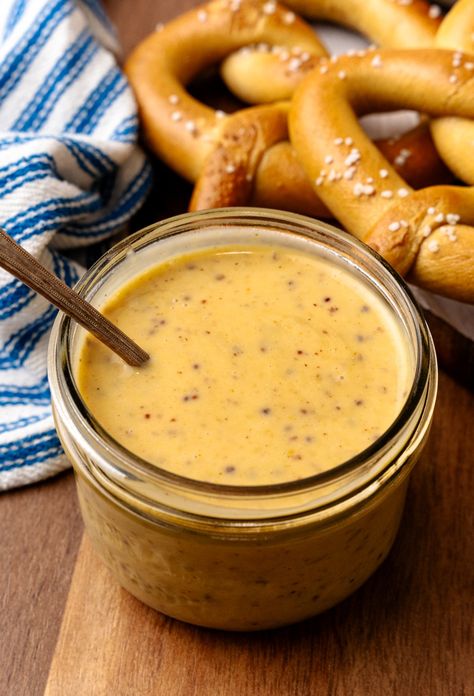 Dijon Honey Mustard Sauce, Mustard Dipping Sauce For Sausage, Spicy Sausage Dip, Homemade Honey Mustard Sauce, June Recipes, Spicy Mayo Sauce, Dip For Veggies, Soul Recipes, Honey Mustard Dip