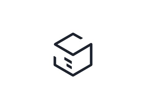 A line, or also as we called it a “trail” (a path on a map, made by delivery personnel during their work) was used as a fundamental graphical element that would be consistently used for forming the... Logo Box Design, Logo Academia, Box Logo Design, Vr Logo, Cube Logo, App Ikon, Desain Ui, Line Art Style, Box Icon