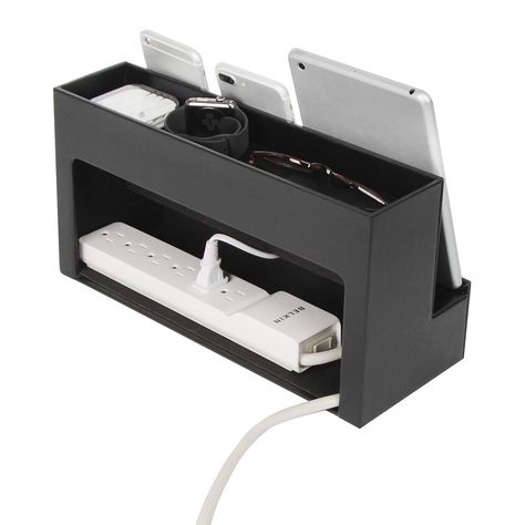 AmazonSmile: JackCubeDesign Smart Phone Tablet Mobile Phone Cell Phone Charging Station Charger Dock, Multi Device Cord Cable Organizer Stand Holder Outlet(Black) - MK185: Electronics Charging Dock Station, Hidden Charging Station Ideas, Phone Charging Station Ideas, Charging Station Kitchen, Wall Charging Station, Charging Station Box, Charging Station Ideas, Ipad Charging Station, Wooden Charging Station