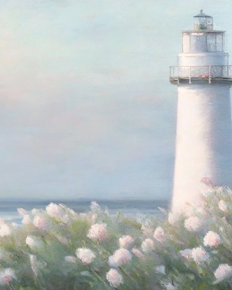 𝐏𝐑𝐈𝐍𝐓𝐀𝐁𝐋𝐄 𝐀𝐑�𝐓 | New England Lighthouse | Soft Natural Lighthouse Painting | Lighthouse + Hydrangeas PRINTABLE Download Coastal Thyme Designs | This is a digital download. Nothing will be mailed to you. Please note that print color may differ from actual photo. Purchase includes one downloadable file. Please let us know if you have any questions regarding downloading your file! Light House Aesthetic Ocean, New England Painting, Light House Art, Blue Paintings On Canvas, Painting Lighthouse, Hamptons Art, New England Lighthouses, Watercolor House Painting, Hydrangea Painting