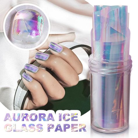 5 Colors Nail Sticker Aurora Glass Paper Nail Decoration Manicure Foil Film Sticker Colorful Laser Jewelry, Candy Paper, Sticker Nail Art, Nail Sticker, Foil Nails, Nail Art Accessories, Coloring Stickers, Transfer Paper, Feet Nails