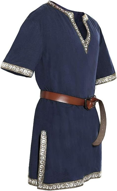 Amazon.com: Taoliyuan Mens Medieval Costume Halloween Renaissance Tunic Viking Knight Pirate Vintage Warrior LARP Shirts : Clothing, Shoes & Jewelry Medieval Knight Costume, Costume Chevalier, Scottish Costume, Mens Tunic, Medieval Tunic, Moda Medieval, Viking Tunic, Viking Shirt, Knight Costume