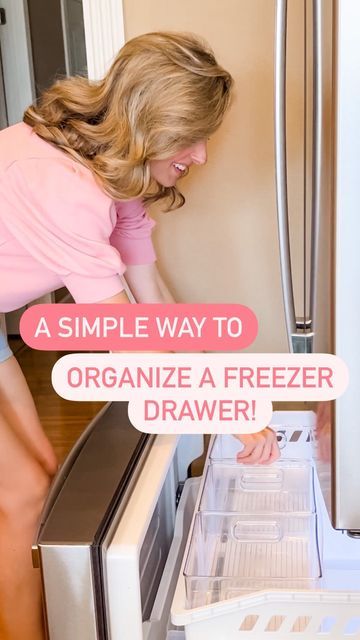 Freezer Organization Bins, How To Organize A Drawer Freezer, Bottom Drawer Freezer Organization Ideas, Organizing Drawer Freezer, Organized Freezer Drawer, Refrigerator Drawer Organization, Organizing Bottom Freezer Drawer, Organize Bottom Drawer Freezer, Bottom Drawer Freezer Organization