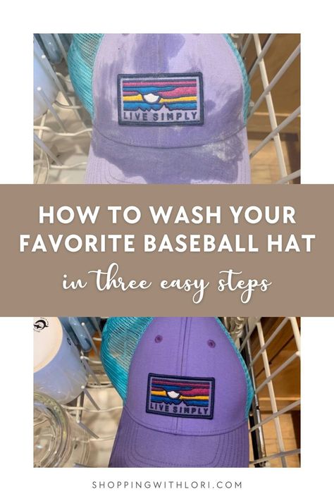 Have you ever wondered how to wash your favorite baseball hat? Does it have stubborn sweat stains on the inside band? Does your hat have makeup stains? The good news is that you can clean your dirty baseball hat in three simple steps! Best Way To Wash A Baseball Cap, Best Way To Clean Hats Baseball Caps, Clean Baseball Hat, Clean Sweat Stains From Hat, Best Way To Wash Hats Baseball Caps, How To Clean A Baseball Caps, Washing A Baseball Hat, Wash Baseball Cap How To, Washing Hats Baseball Caps