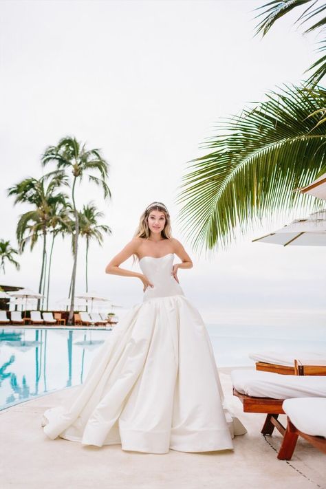 Watters | KR Bridal & Tailoring - Cordell | KR Bridal & Tailoring Strapless Wedding Dress Ballgown, Tropical Wedding Dresses, Drop Waist Gown, Drop Waist Wedding Dress, Watters Wedding Dress, Watters Bridal, By Watters, Contemporary Bridal, Designer Bridal Gowns