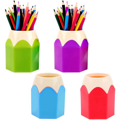 Pencil Storage, Pencil Cup, Creative Stationery, Desk Supplies, Stationery Storage, Desktop Decor, Container Organization, Desktop Accessories, Cute Stationery