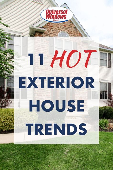 Whether you see yourself as a trendsetter or you simply like to have fun styling your exterior, trends come and go. From the 1970s geometric shapes to today’s clean and modern lines, it’s a wonder what type of exterior trends are holding up through the decades. In this blog post, we’ll overview the exterior trends that have lasted for the last several decades and look beautiful on nearly any home. Fall Design | Home Improvement #homeremodeling #falldecor #homedesignideas Changing House Exterior, Tutor Exterior Makeover, Exterior Siding Remodel, Different Sidings On House, Update Home Exterior, Updating Exterior Of Home, Before And After House Exterior, Old House Exterior Makeover, Exterior Trim Ideas