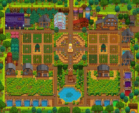 Comunidade Steam :: Guia :: Stardew Valley Farm Design Ideas Gamer Reference, Junimo Hut Layout, Stardew Valley Farm Design, Stardew Farm, Stardew Valley Farm, Stardew Farms, Stardew Valley Layout, Stardew Valley Tips, Cozy Gamer