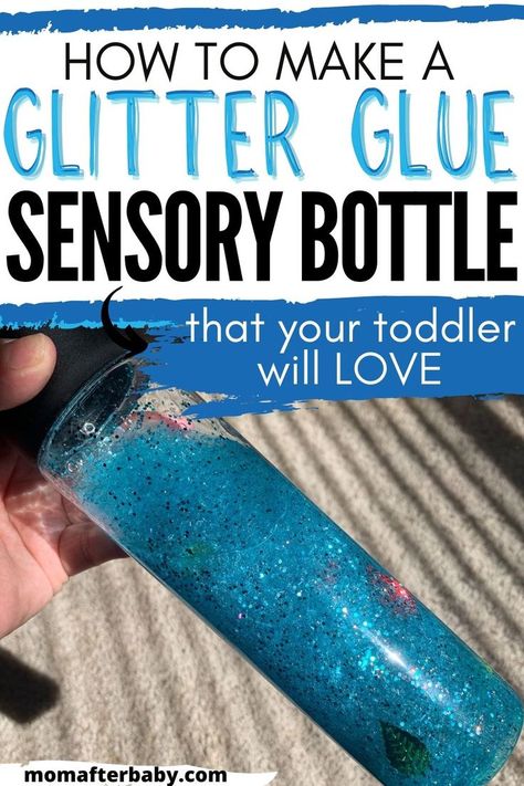 Wondering how you can DIY a sensory bottle that your toddler can use to calm down and elf regulate their emotions? This glitter glue sensory bottle is so much fun they'll love making it and shaking it around later! Sensory Bottles Diy, Make A Sensory Bottle, Bottle With Glitter, Sensory Bottles For Toddlers, Glitter Sensory Bottles, Calming Bottle, Calm Down Bottle, Bottles Diy, Sensory Bottle