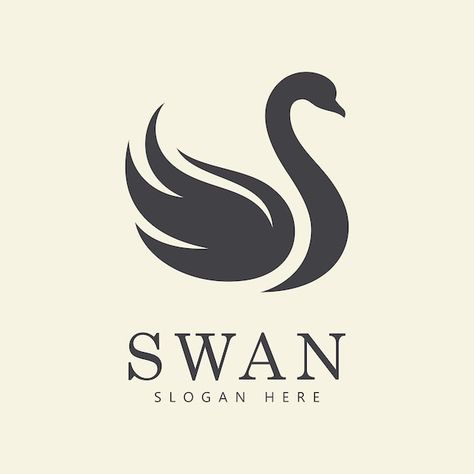 Vector swan logo vector abstract minimal... | Premium Vector #Freepik #vector #swan-logo #silhouette-logo #logo-illustration #animal-logo Swan Feathers Drawing, Swan Logo Design Ideas, Swan Logo Design, Swan Vector, Swan Graphic, Swan Silhouette, Swan Illustration, Swan Icon, French Tulips