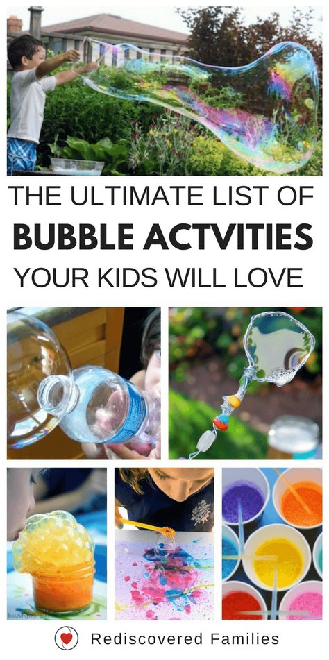 A collection of fun bubble activities for kids! Includes, art, science, sensory play, recipes and some great products. You and your kids are going to love these! Homemade Bubble Solution, Princess Ideas, Bubble Recipe, Bubble Mix, Bubble Activities, How To Make Bubbles, Homemade Bubbles, Bubble Fun, Bubble Party