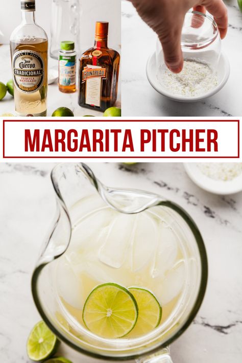 Reposado Margarita, Pitcher Margarita Recipe, Mojito Pitcher, Margarita Pitcher, Pitcher Of Margaritas, Meatless Dinners, Classic Margarita Recipe, Perfect Margarita, Batch Cocktails