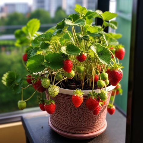 Strawberry Growing Ideas, Strawberry Trellis, Strawberry Planters Diy, Growing Strawberries In Containers, How To Grow Strawberries, Strawberries In Containers, Grow Strawberries, Strawberry Varieties, Planters Ideas